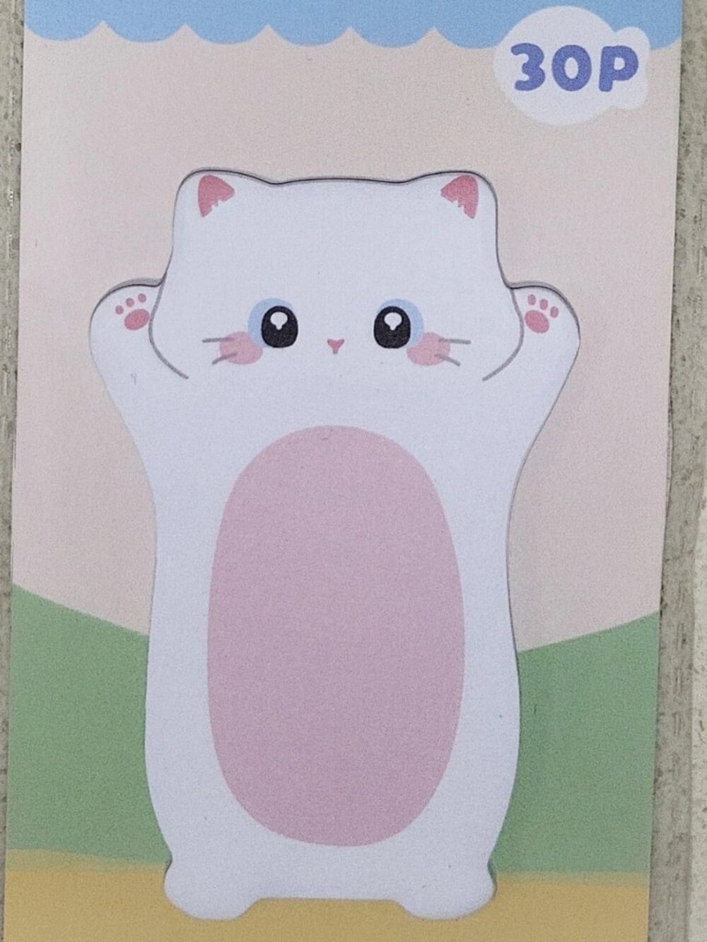 Snowball white Neko kitty cat kitten sticky note memo pad